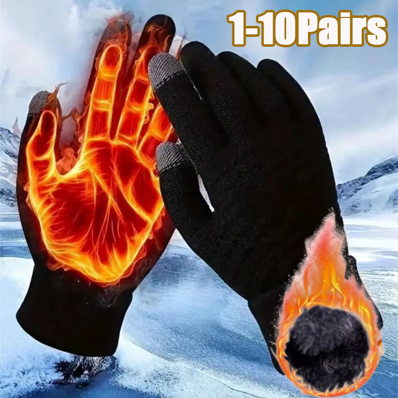 1-10Pairs Thick Knit Touchscre - огляд і ціна Winter Cycling Commute